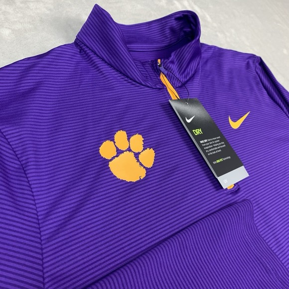 Nike Tops - New Nike Clemson Tigers Dri Fit 1/4 Zip Pullover Women's Medium Purple CW7267